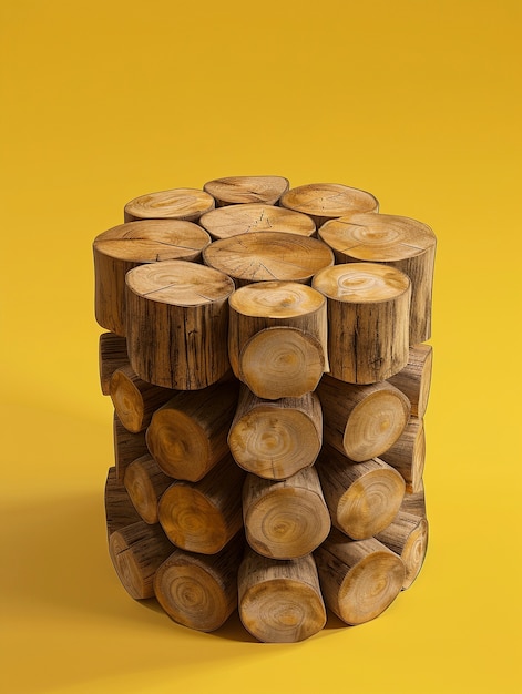 Foto grátis renderização 3d de troncos de madeira