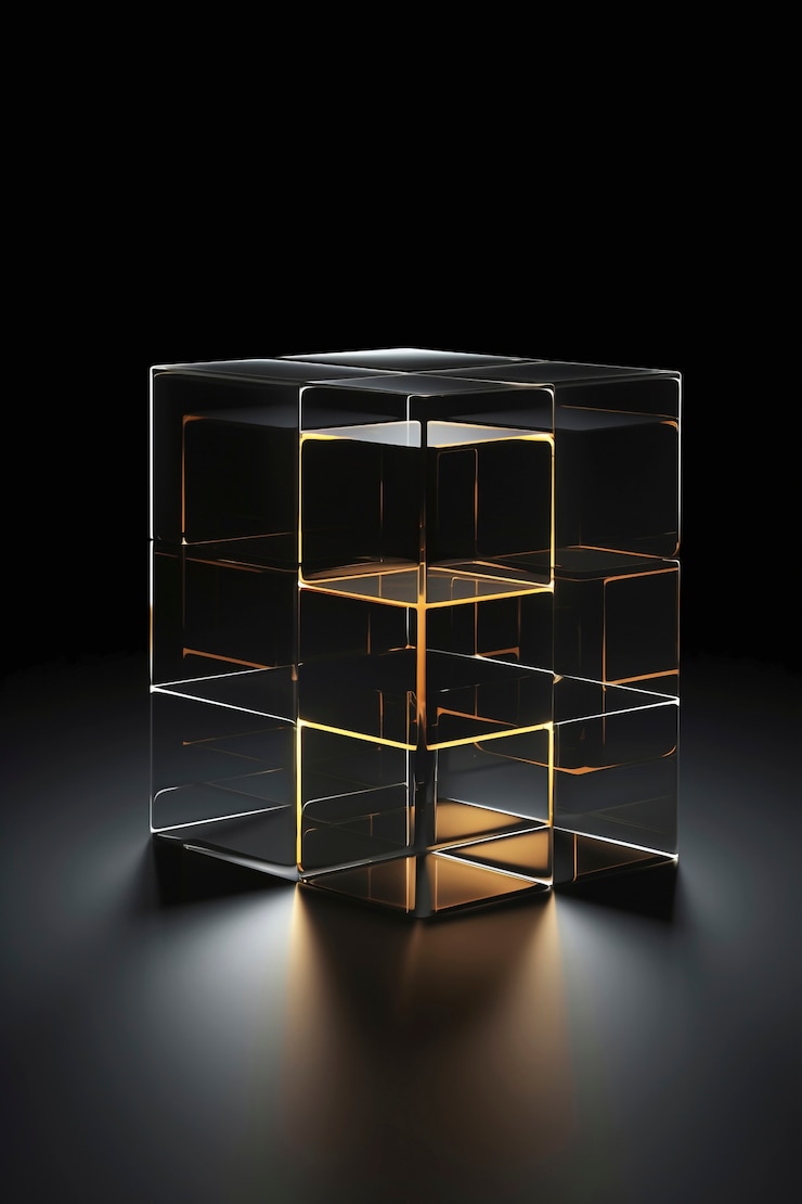 Foto grátis renderização 3d de um cubo geométrico