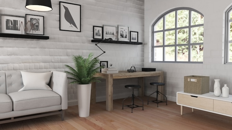Foto grátis renderização 3d de um escritório moderno