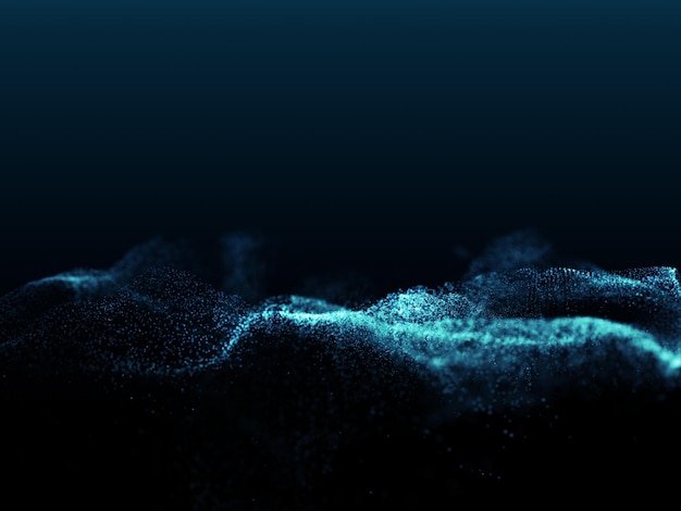Foto grátis renderização 3d de um fundo abstrato com um design de partículas digitais fluidas