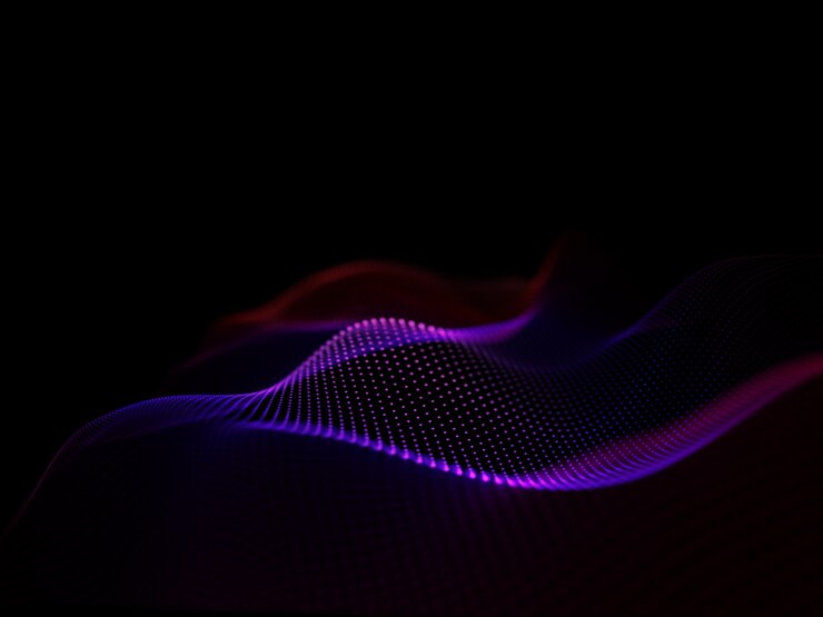 Foto grátis renderização 3d de um fundo de techno de partículas digitais
