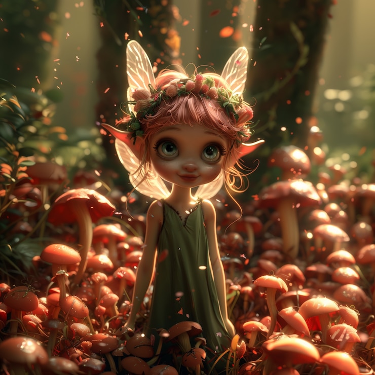 Foto grátis renderização 3d de uma fada bonita