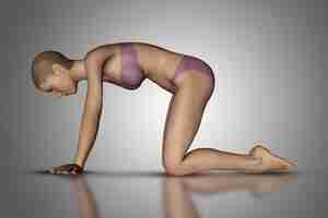 Foto grátis renderização 3d de uma figura feminina em posição de ioga