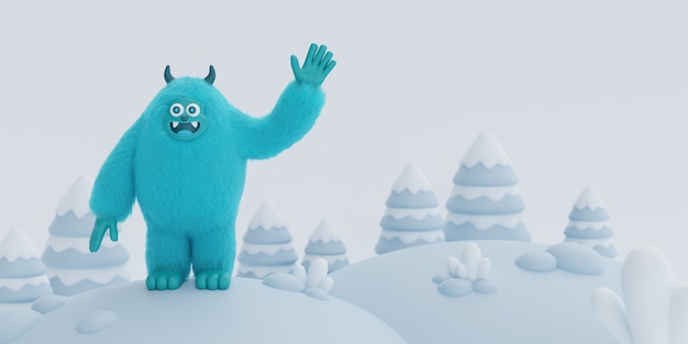 Foto grátis renderização 3d de yeti