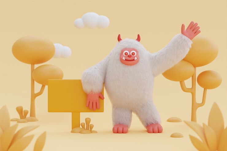 Foto grátis renderização 3d de yeti