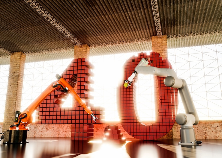 Foto grátis renderização 3d do conceito de indústria 40