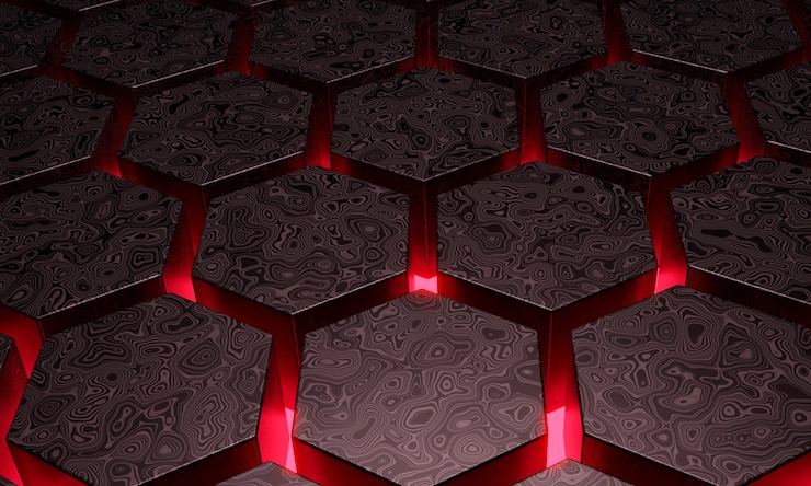 Foto grátis renderização 3d do fundo de textura hexagonal