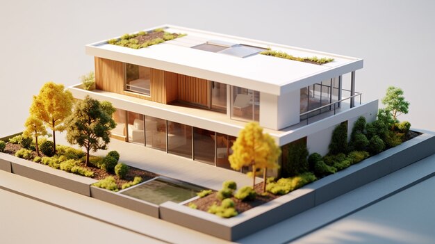 Renderização 3D do modelo de casa