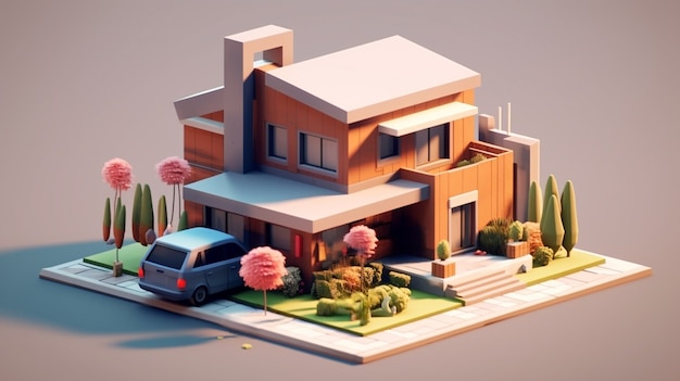 Foto grátis renderização 3d do modelo de casa