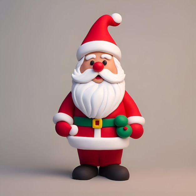 Foto grátis renderização 3d do papai noel isolada em fundo cinza com traçado de recorte