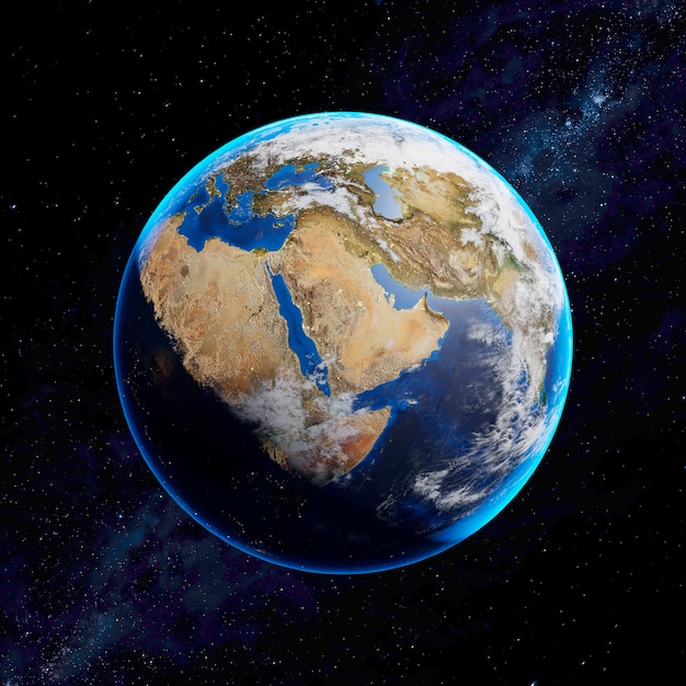 Foto grátis renderização 3d do planeta terra