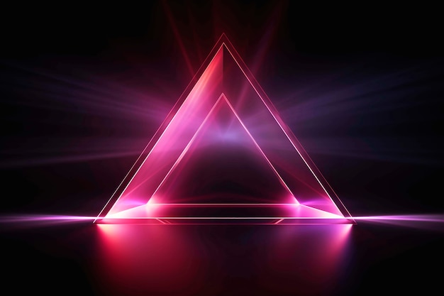Renderização 3D do triângulo de néon