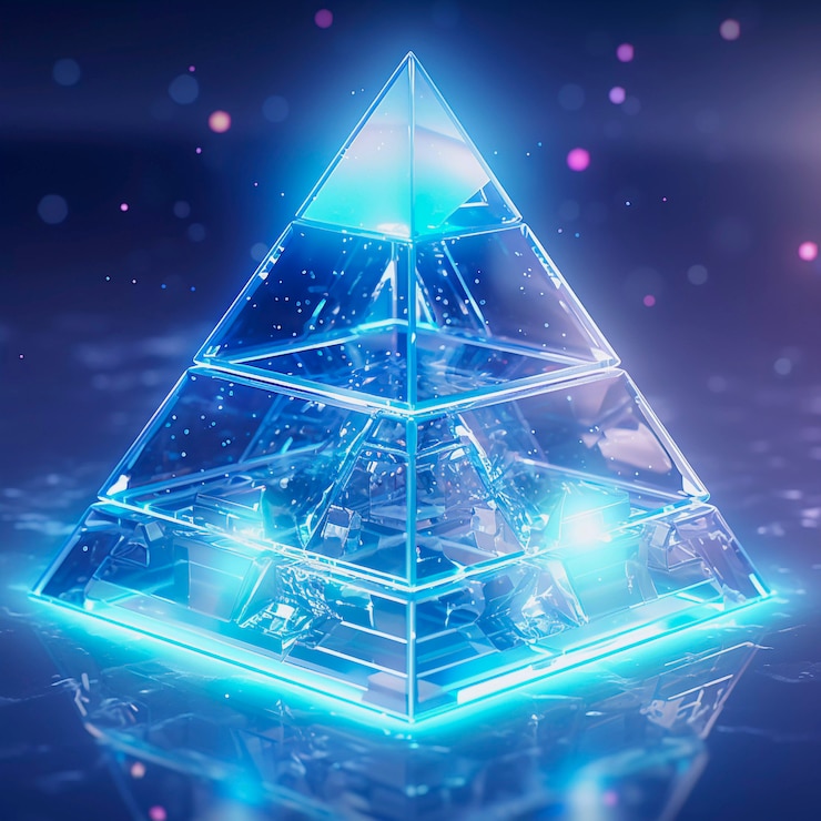 Foto grátis renderização 3d do triângulo de néon