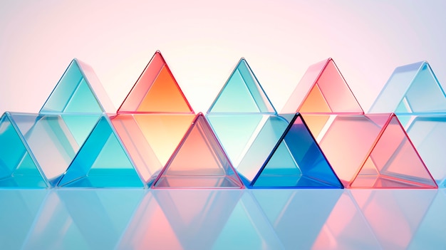 Foto grátis renderização 3d do triângulo transparente