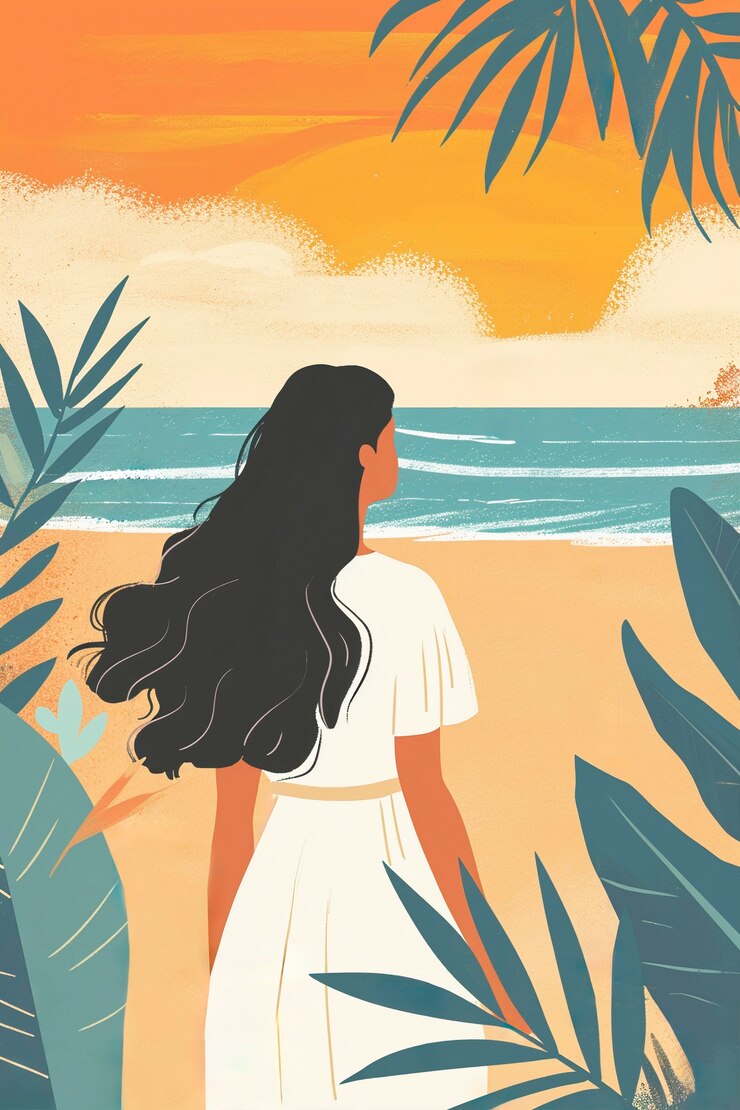 Foto grátis renderização de ilustração de arte digital de verão.