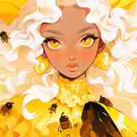 Foto grátis renderização de personagem de anime de abelha
