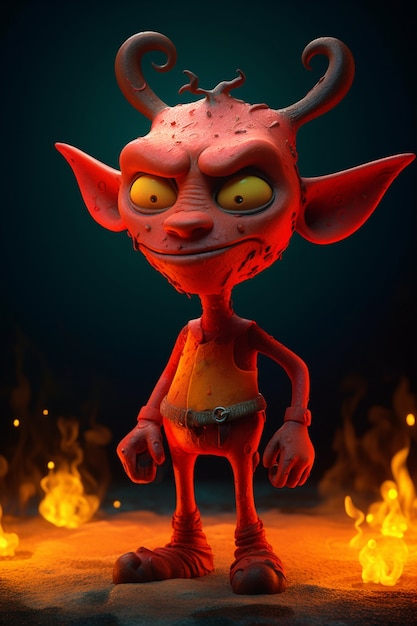 Renderização de personagem do diabo