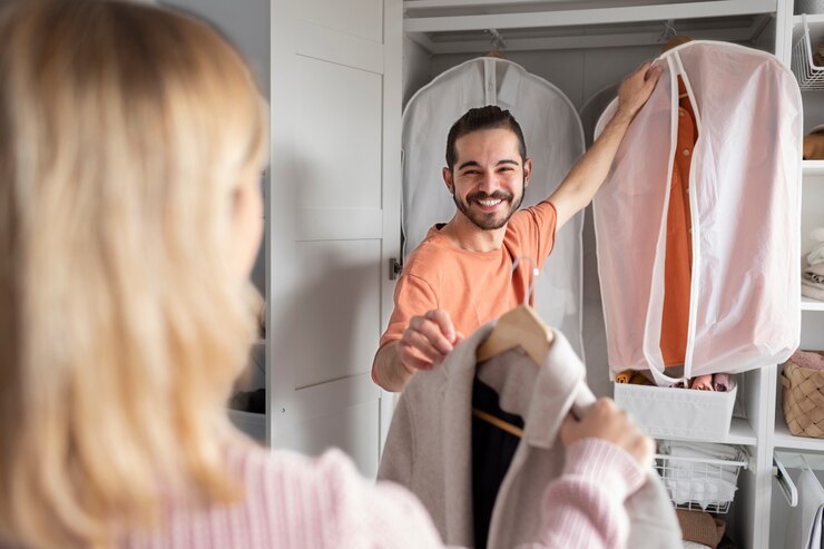 Foto grátis renovação de guarda-roupas para o inverno