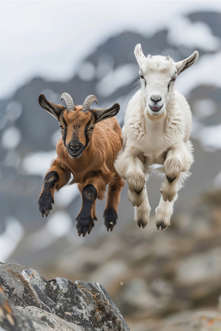 Foto grátis repoço fotorrealista de cabras na natureza