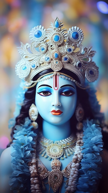 Foto grátis representação 3d da divindade hindu krishna