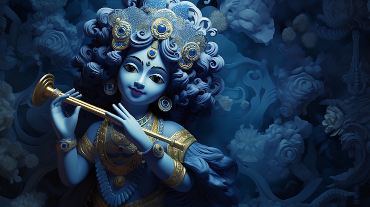 Foto grátis representação 3d da divindade hindu krishna
