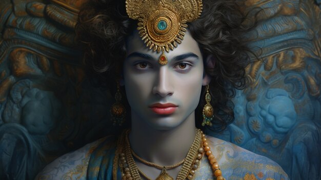 Representação 3D da divindade hindu Krishna