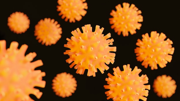 Foto grátis representação 3d de patógenos microscópicos