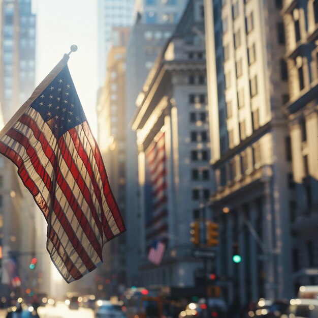 Representação da bandeira americana para a celebração do Dia Nacional da Lealdade