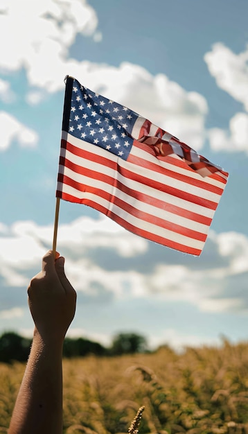 Representação da bandeira americana para a celebração do Dia Nacional da Lealdade