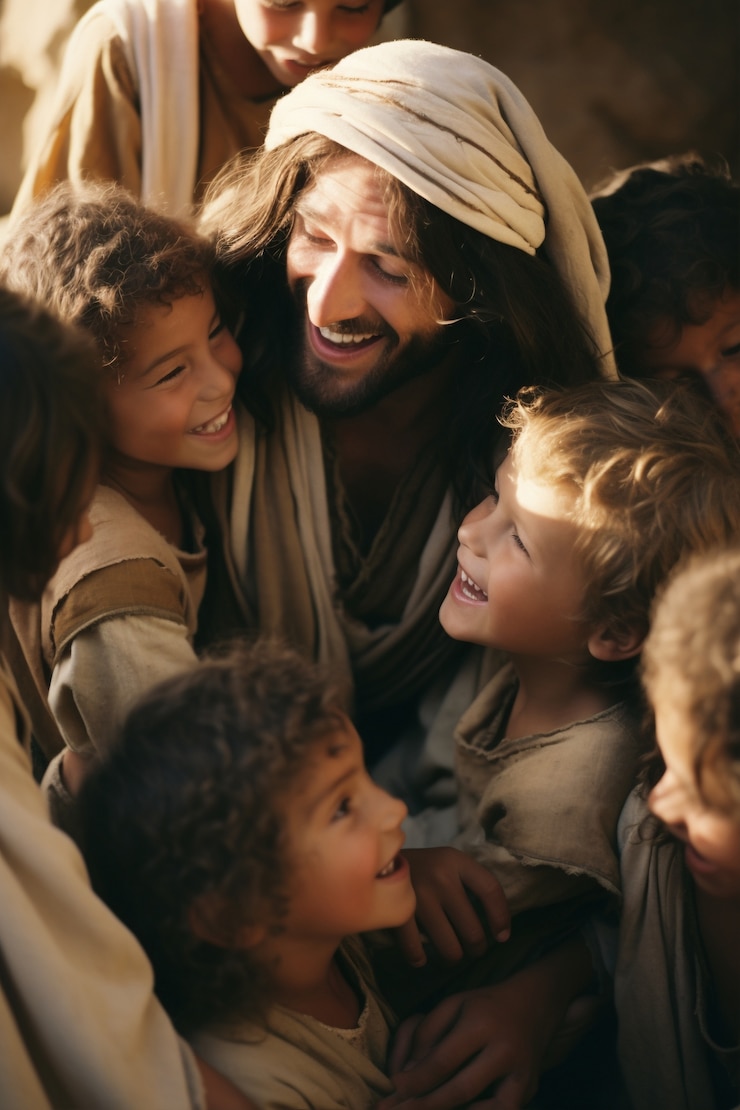 Foto grátis representação de jesus da religião cristã com outras pessoas