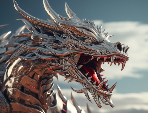 Representação futurista da criatura dragão
