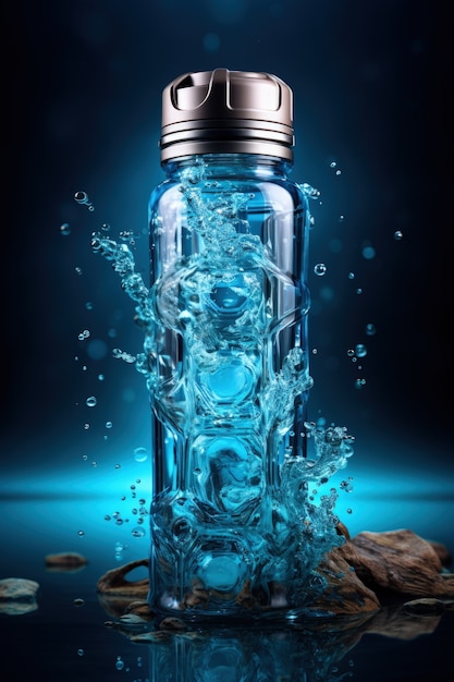 Foto grátis representação futurista da garrafa de água
