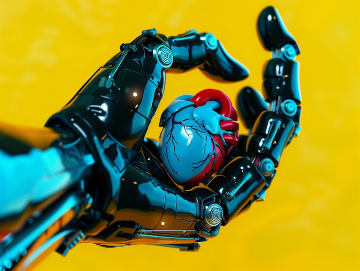 Foto grátis representação futurista do coração humano robótico