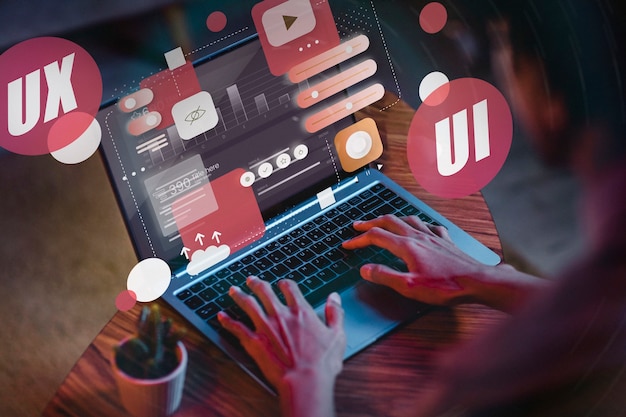Representações de Ui e ux com portátil