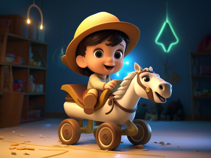 Foto grátis retrato 3d de um menino de desenho animado adorável
