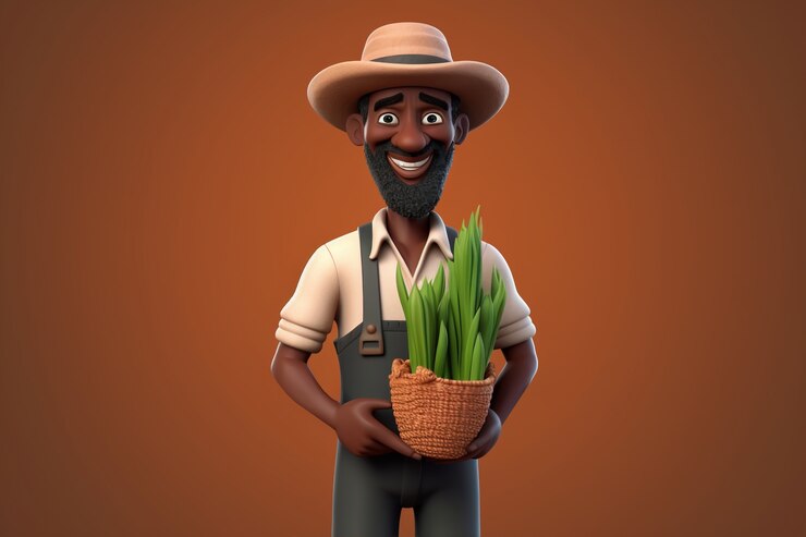 Foto grátis retrato 3d do agricultor