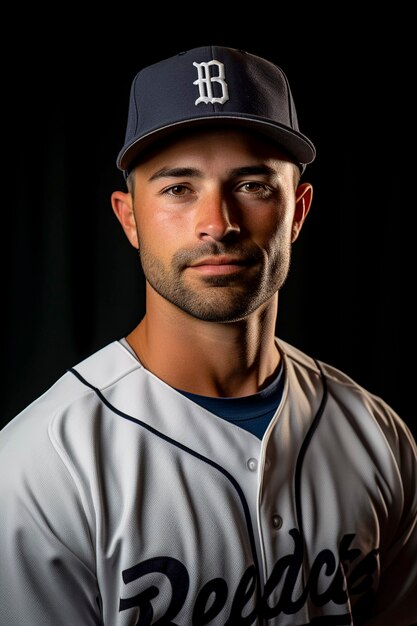 Retrato aproximado do jogador de beisebol