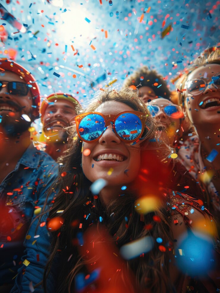 Foto grátis retrato cinematográfico de pessoas celebrando o dia da independência dos estados unidos, feriado nacional