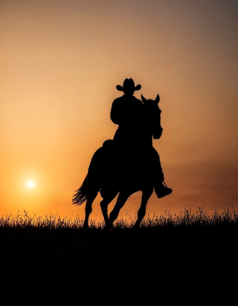 Foto grátis retrato cinematográfico de um cowboy do oeste americano com chapéu