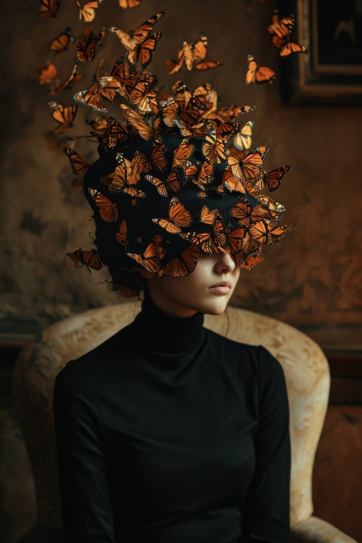 Foto grátis retrato conceitual de pessoa sobre-estimulada