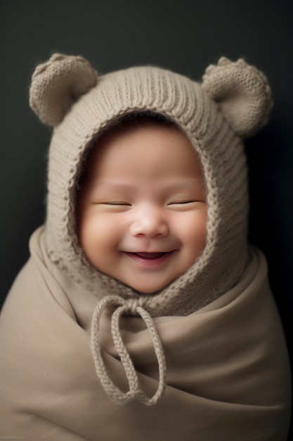 Foto grátis retrato de adorável bebê recém-nascido