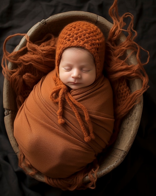 Foto grátis retrato de adorável bebê recém-nascido