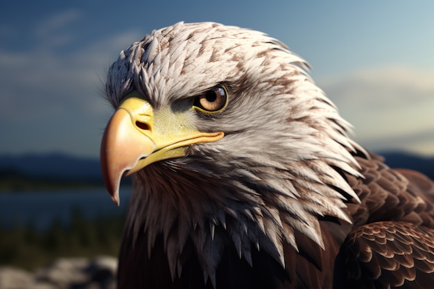 Foto grátis retrato de águia em 3d