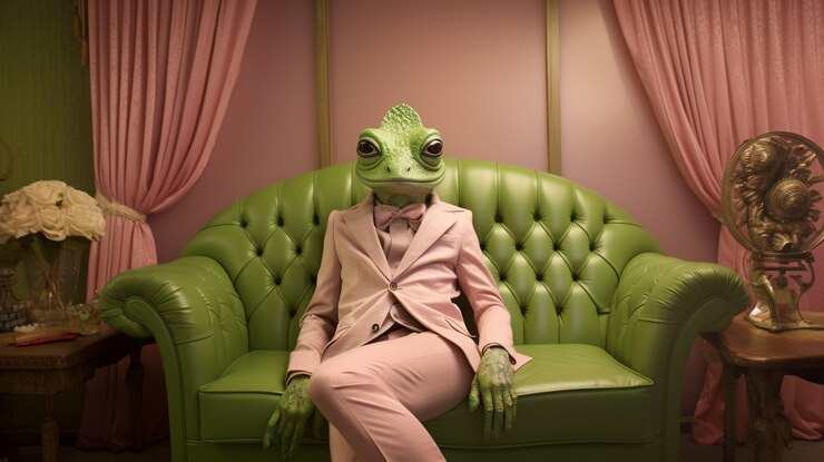 Foto grátis retrato de animal antropomórfico vestido com roupas humanas
