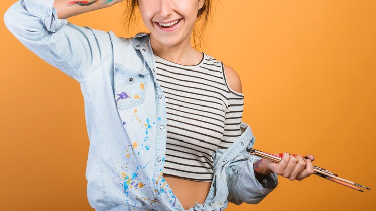 Foto grátis retrato de artista feminina