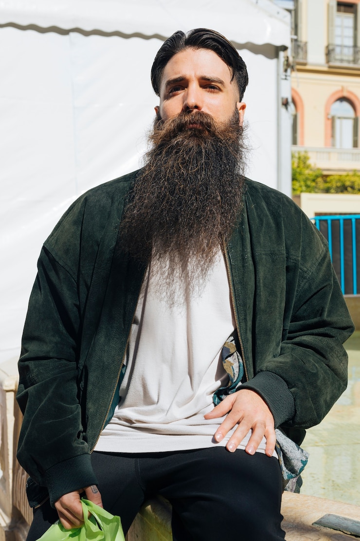Foto grátis retrato, de, bonito, jovem, sentando, ligado, trilhos, olhando câmera