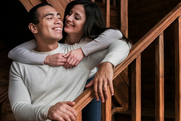 Retrato de casal juntos no amor