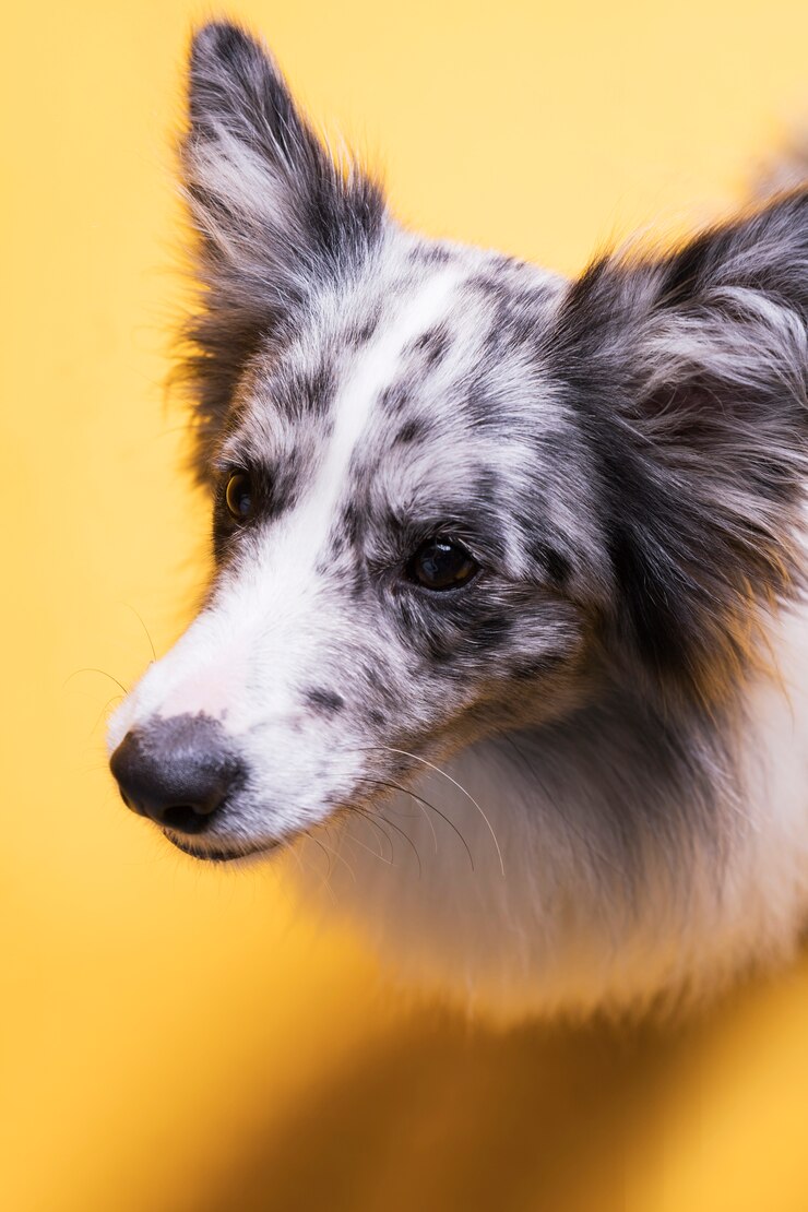 Foto grátis retrato, de, collie beira, cão