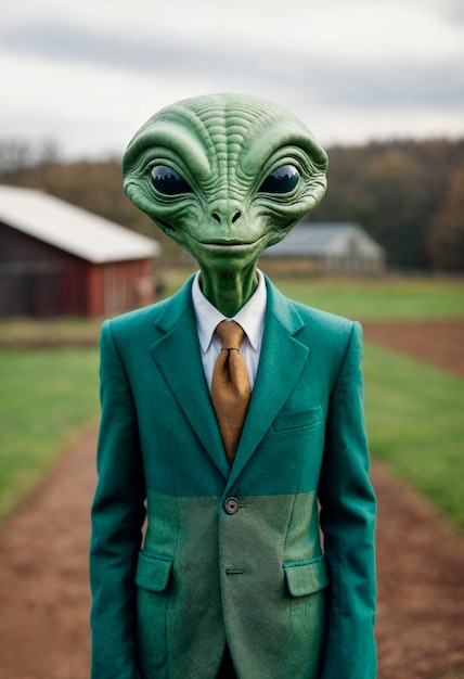 Retrato de criatura extraterrestre ou alienígena
