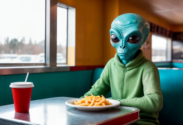 Foto grátis retrato de criatura extraterrestre ou alienígena